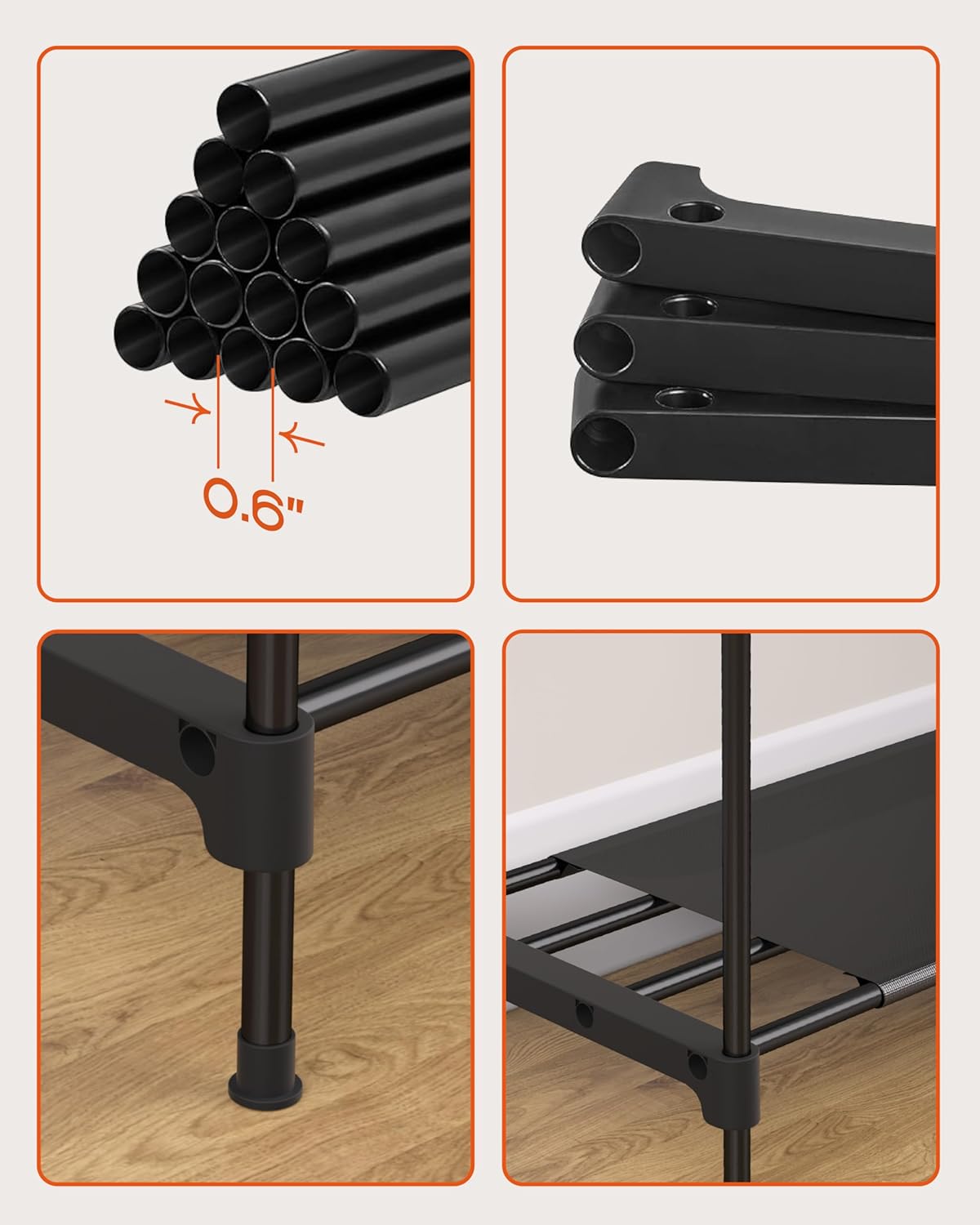 Clothes Rack, Portable Closet, 81.1 Inch Large Capacity Wardrobe Closet, Clothes Storage Organizer