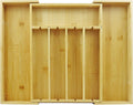 Kitchen Bamboo Silverware Drawer Organizer - Expandable Utensil Organizer for Flatware, Adjustable