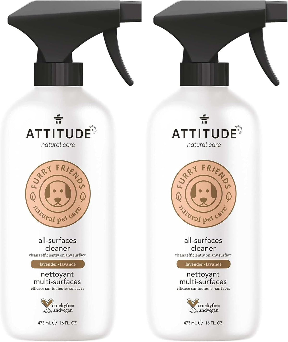ATTITUDE All Surface Cleaner for Pets, Plant and Mineral-Based Ingredients, Vegan and Cruelty-free