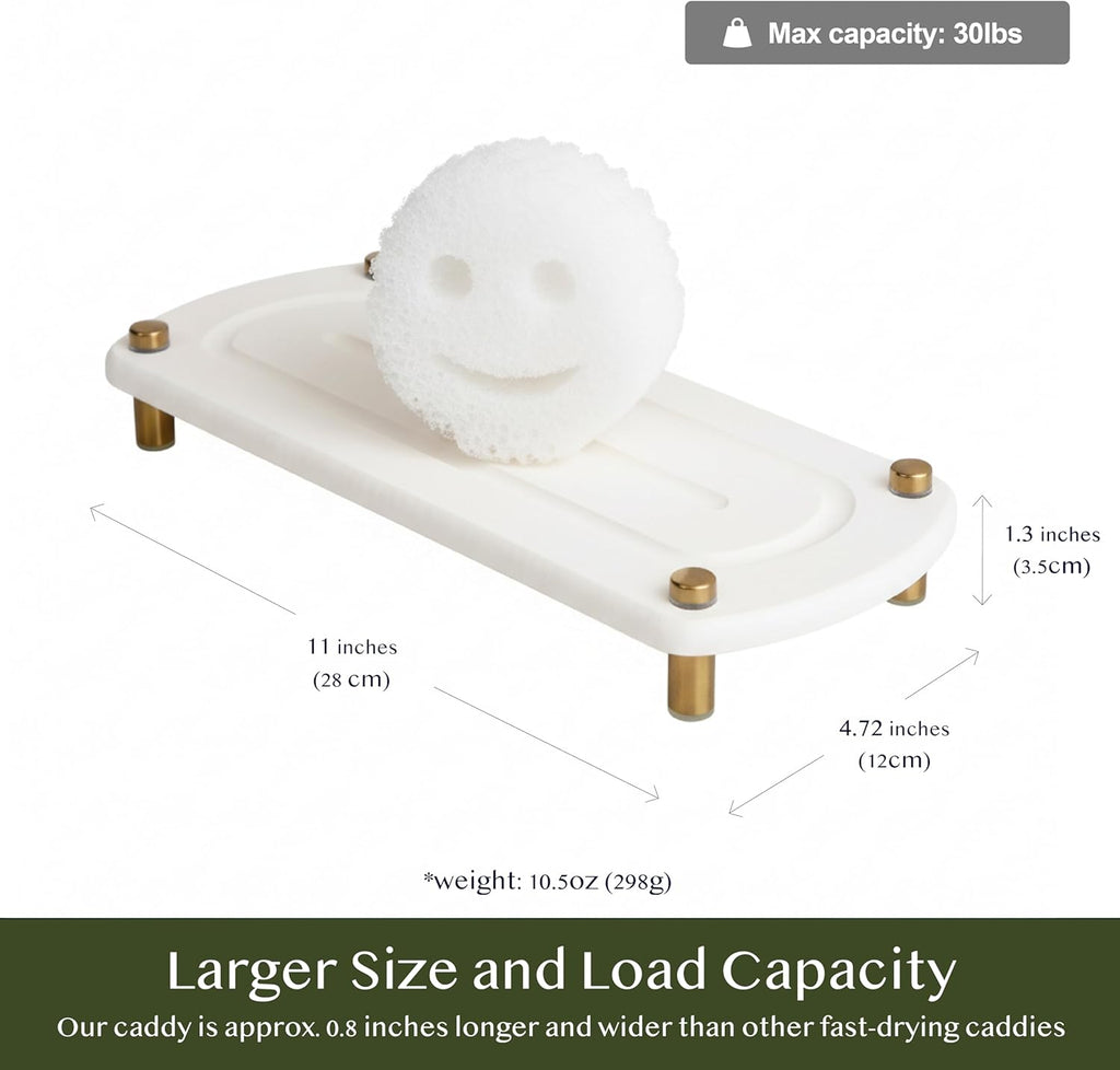 2PCS Water Absorbing Stone Soap Tray for Kitchen Bathroom Sink, Quick Dry Diatomaceous Earth Drying