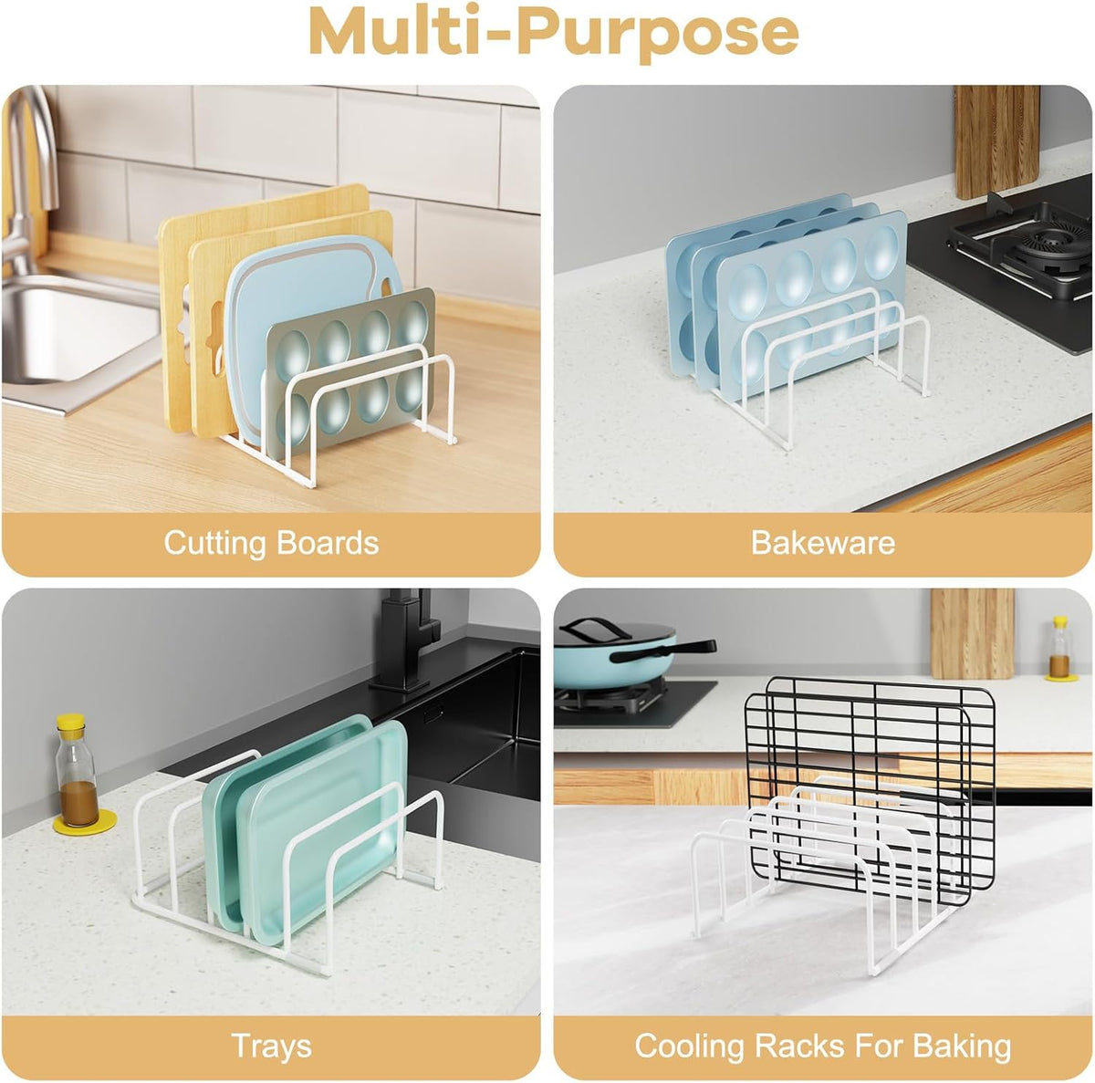 Cutting Board Organizer, 1Pcs Cutting Board Holder Rack Baking Cookie Pan Sheets Cooling Small