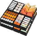 12 Pack Drawer Organizers, 116 Compartments Fabric Foldable Dresser Drawer Organizers for Clothing