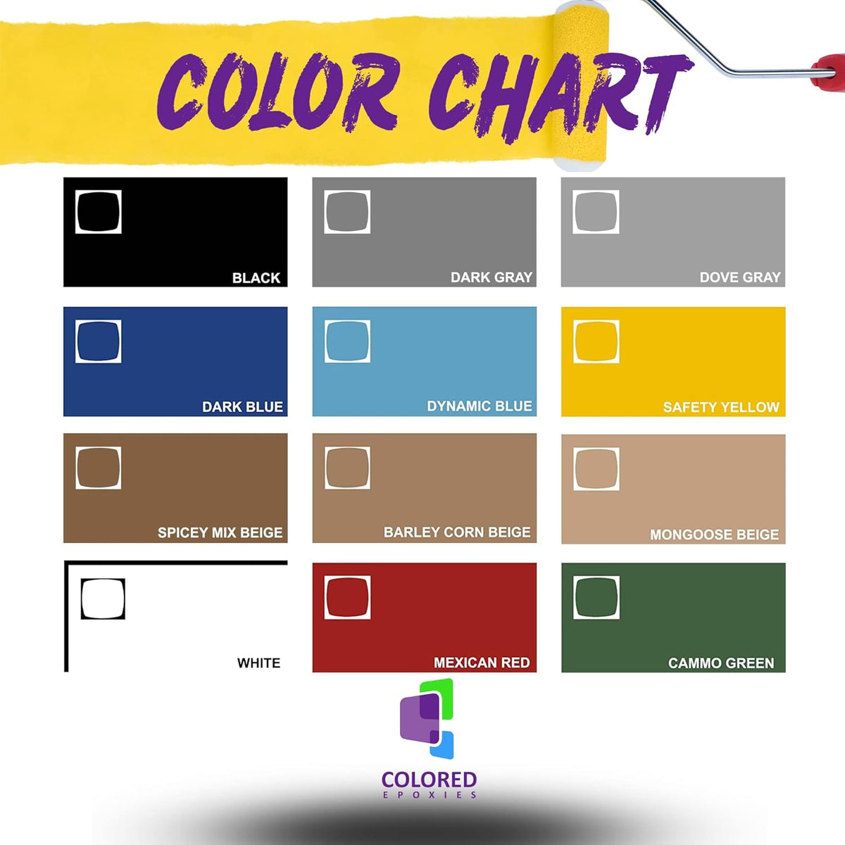 Coloredepoxies 10025 White Epoxy Resin Coating Made with Beautiful and Vibrant Pigments, 100%