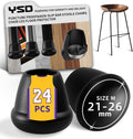 1 Inch Heavy Duty Rubber Chair Leg Caps - 24 PCS Non-Slip Furniture Floor Protectors with Metal