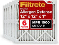 Filtrete 12x12x1 AC Furnace Air Filter, MERV 11, MPR 1000, Micro Allergen Defense, 3-Month Pleated