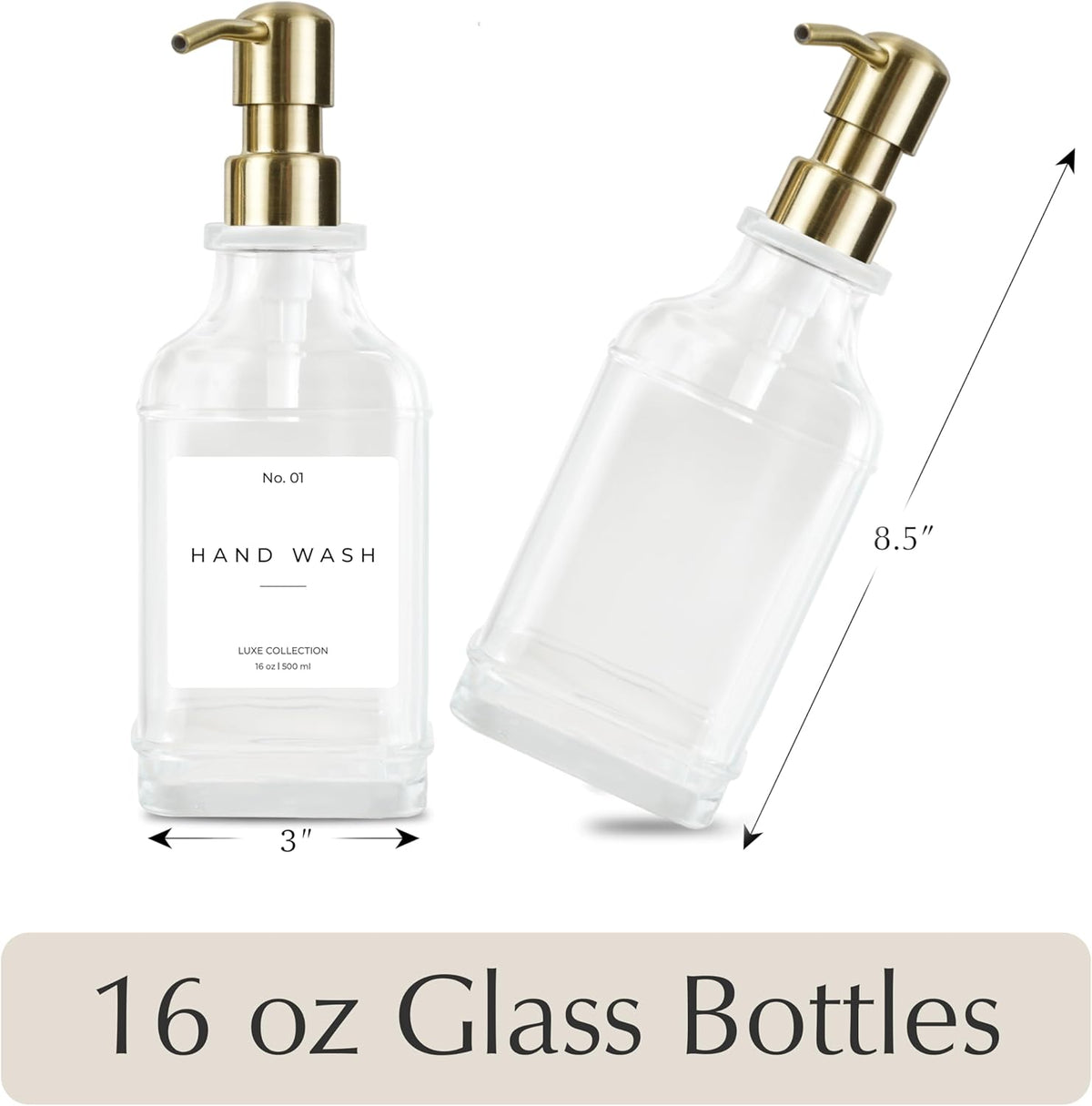 Emerson Essentials Soap Dispenser, Dish Soap Dispenser, Soap Bottle Set, Hand Soap Dispenser