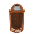 COATEDOUTDOORFURNITURE 32-Gallon Heavy-Duty Punched Steel Round Trash Receptacle, Commercial