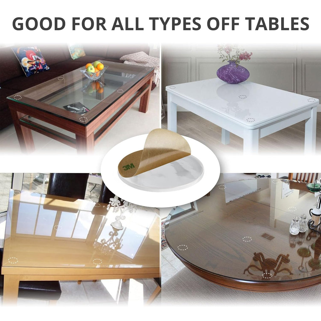 X-Protector Glass Table Top Bumpers - 20 PCS 1.2"- Self-Adhesive Glass Table Top Anti Slip Pads