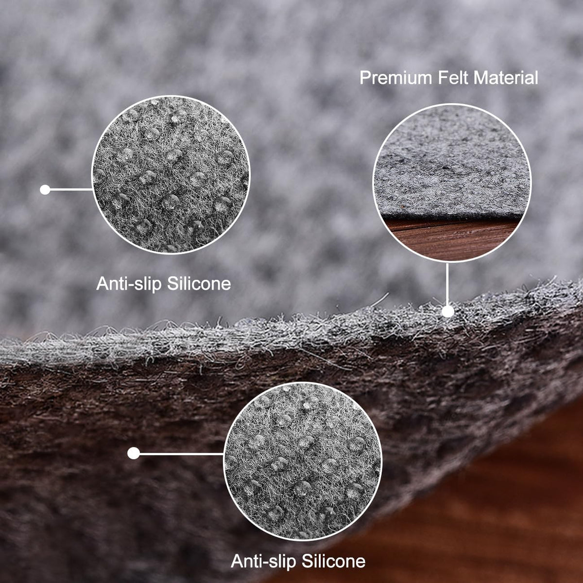 Ultra Strong Anti-Slip Rug Felt Pad 2 x 8 ft for Hardwood Floors, Non Slip Area Gripper, Thin