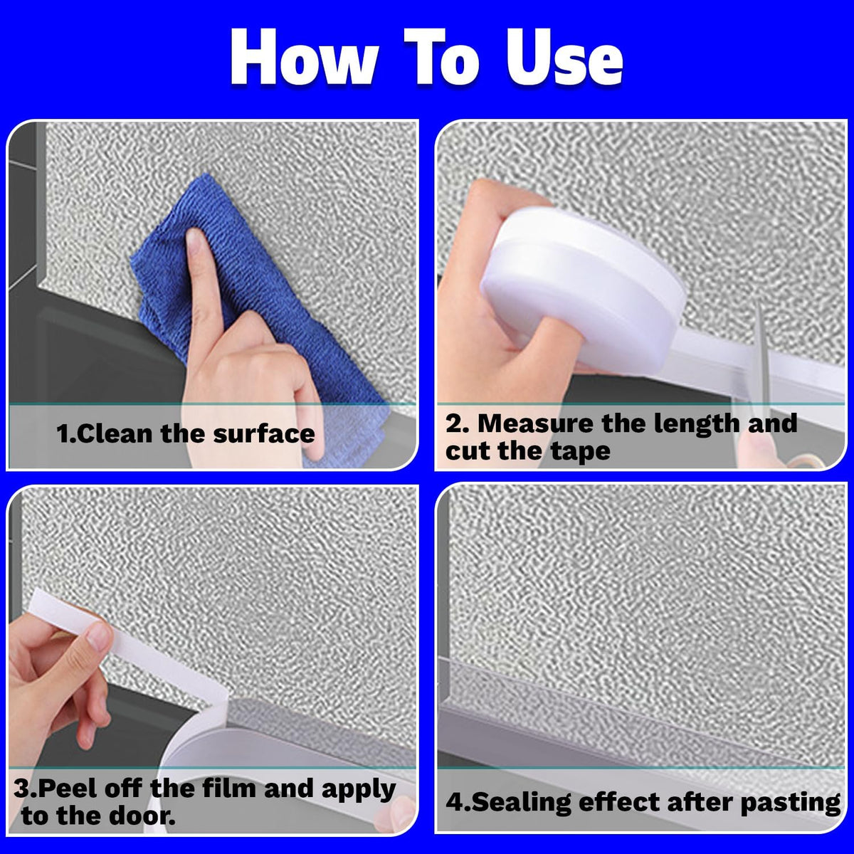 Silicone Weather Stripping Seal Door Tape 16.5 Feet Strip Bottom Draft Insulation Stopper