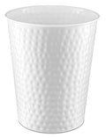 Monarch Abode White Hand Hammered Metal Wastebasket for Home Office Bedroom, Decorative Waste