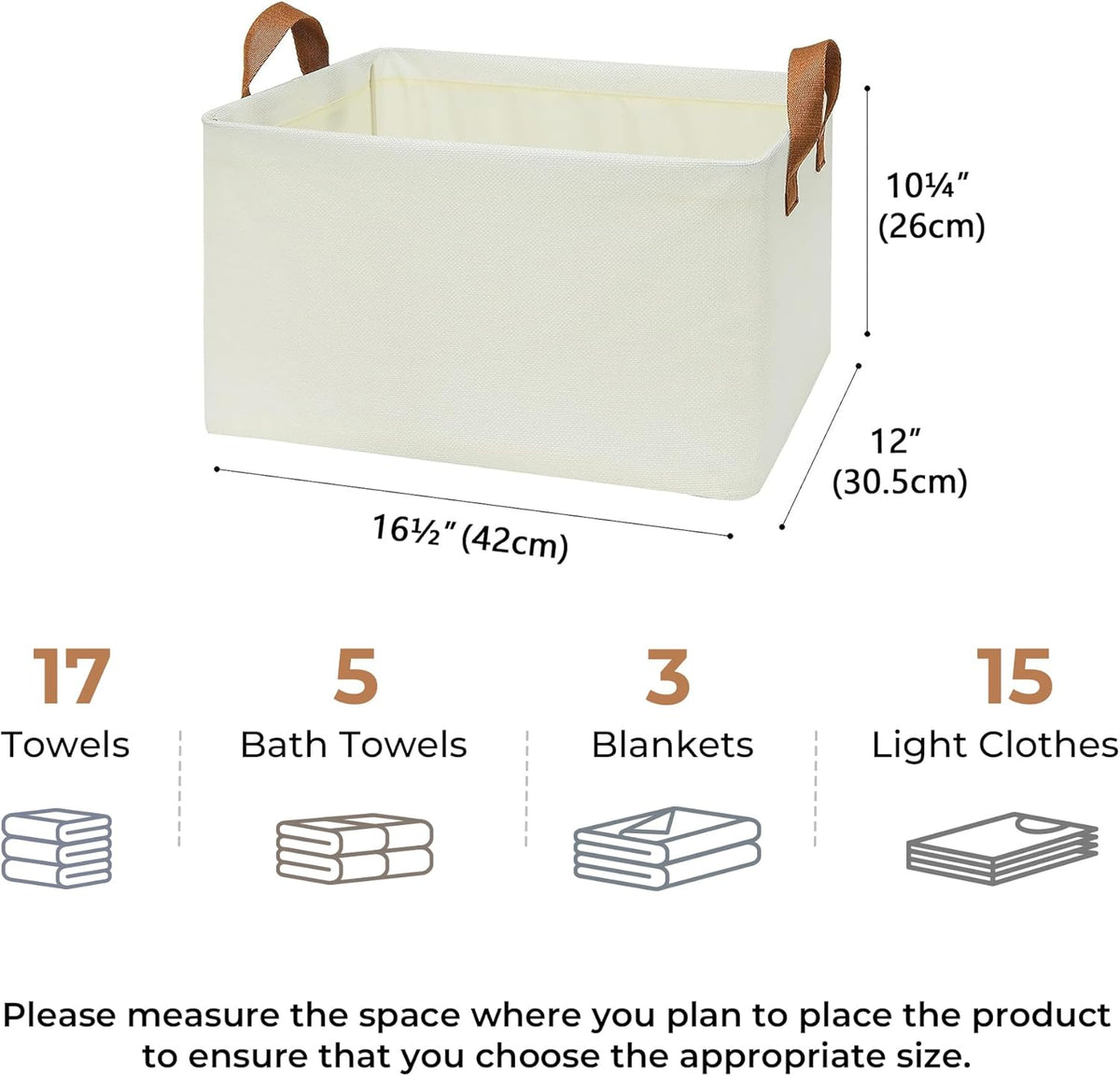 GRANNY SAYS Closet Storage Baskets, Collapsible Fabric Storage Bins with Metal Frame, Clothes