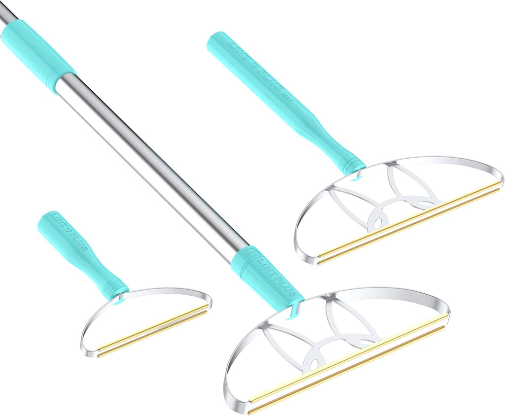 ULTRA+MAX+Pro LINTPLUS Pet Hair Remover Kit - 3-Size Carpet Rakes (S/M/L) w/Stainless Steel Handles