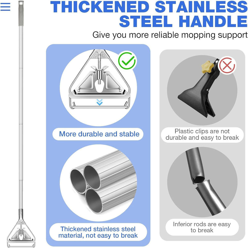 Commercial Mop Handle Heavy Duty,Industrial Metal Mop Stick Replacement for Home, Garage, Office
