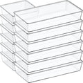 12 Pack Large Clear Plastic Drawer Organizer Set, Acrylic Bathroom Organizer Vanity Trays Dividers