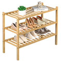 ROMGUAR CRAFT 3 Tier Bamboo Shoe Rack for Closet Free Standing Wood Shoe Shelf Storage Organizer