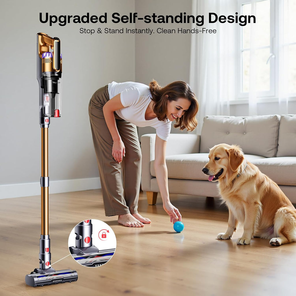Trucozie Cordless Vacuum Cleaner with Self-Standing, 50 mins Runtime Lightweight Stick Vacuum with