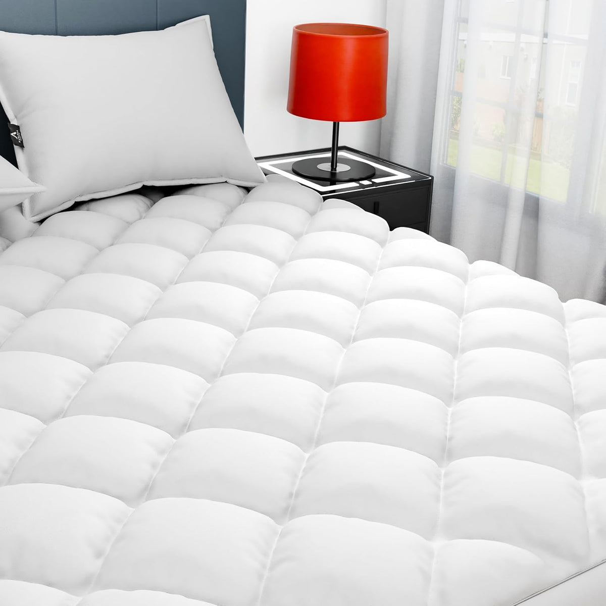 Sunflower Twin XL Mattress Pad, Hypoallergenic Cotton Mattress Cover College Dorm, 18-22" Extra