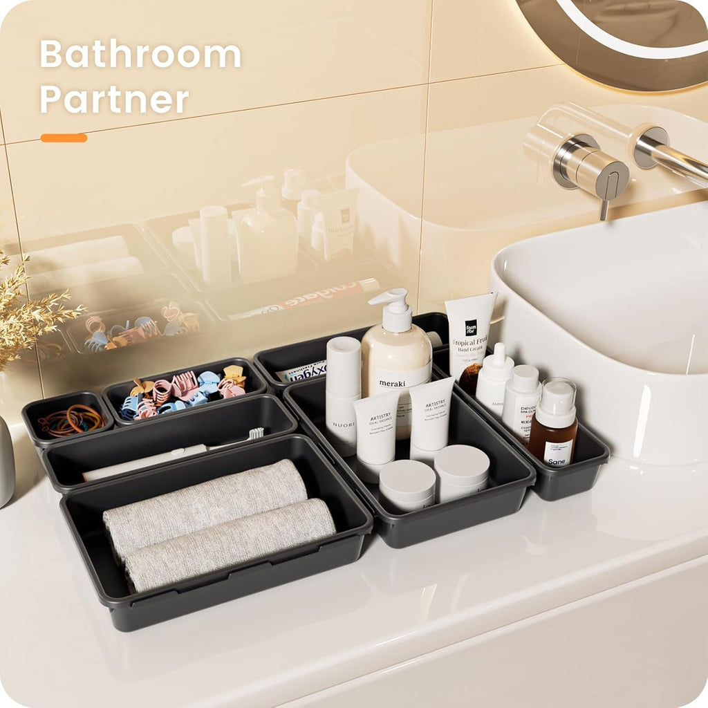 A-LuGei 【28PCS】 Drawer Organizer, Bathroom Organizers and Storage, Makeup organizer, Desk drawer