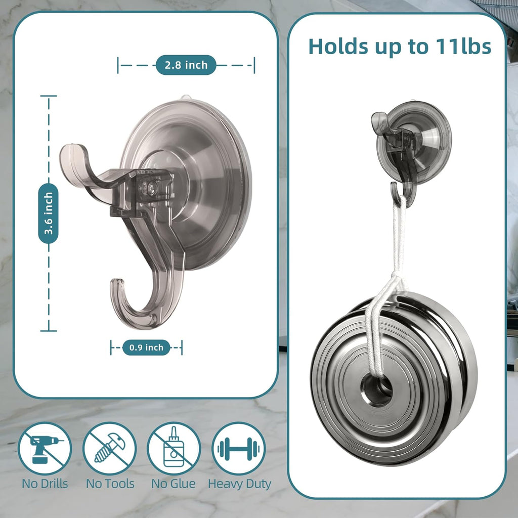 Antimbee 10 Pack Reusable Suction Hooks, Removable Small Suction Cups for Shower, Bathroom, Glass