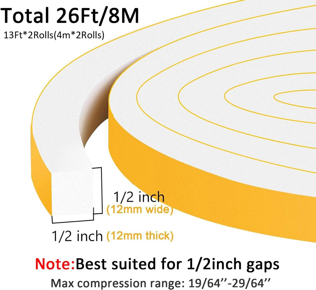 Window Insulation Weather Stripping, High Density Insulation Tape for Door, Soundproof Weatherproof