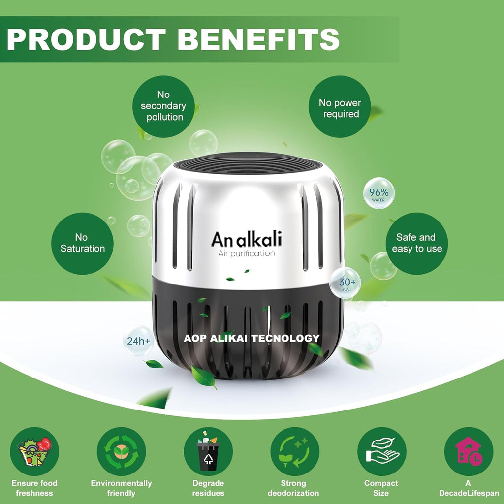 Fridge Deodorizer, 2Pack AOP ALKALI Refrigerator Freezer Deodorizer Kitchen Gadgets Odor