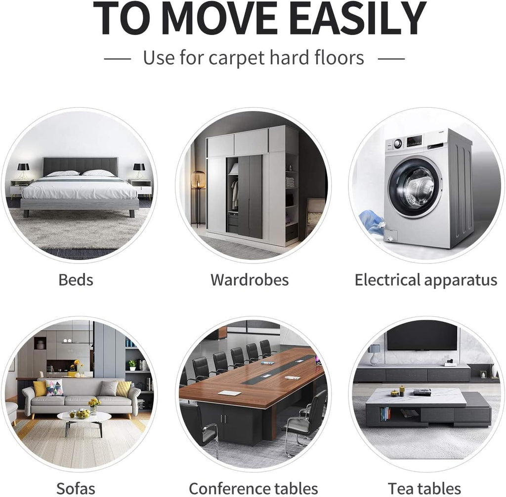 Ezprotekt 8 Pack Large Furniture Movers Sliders for Carpet, 9 1/2" x 5 3/4" Reusable Oval Furniture