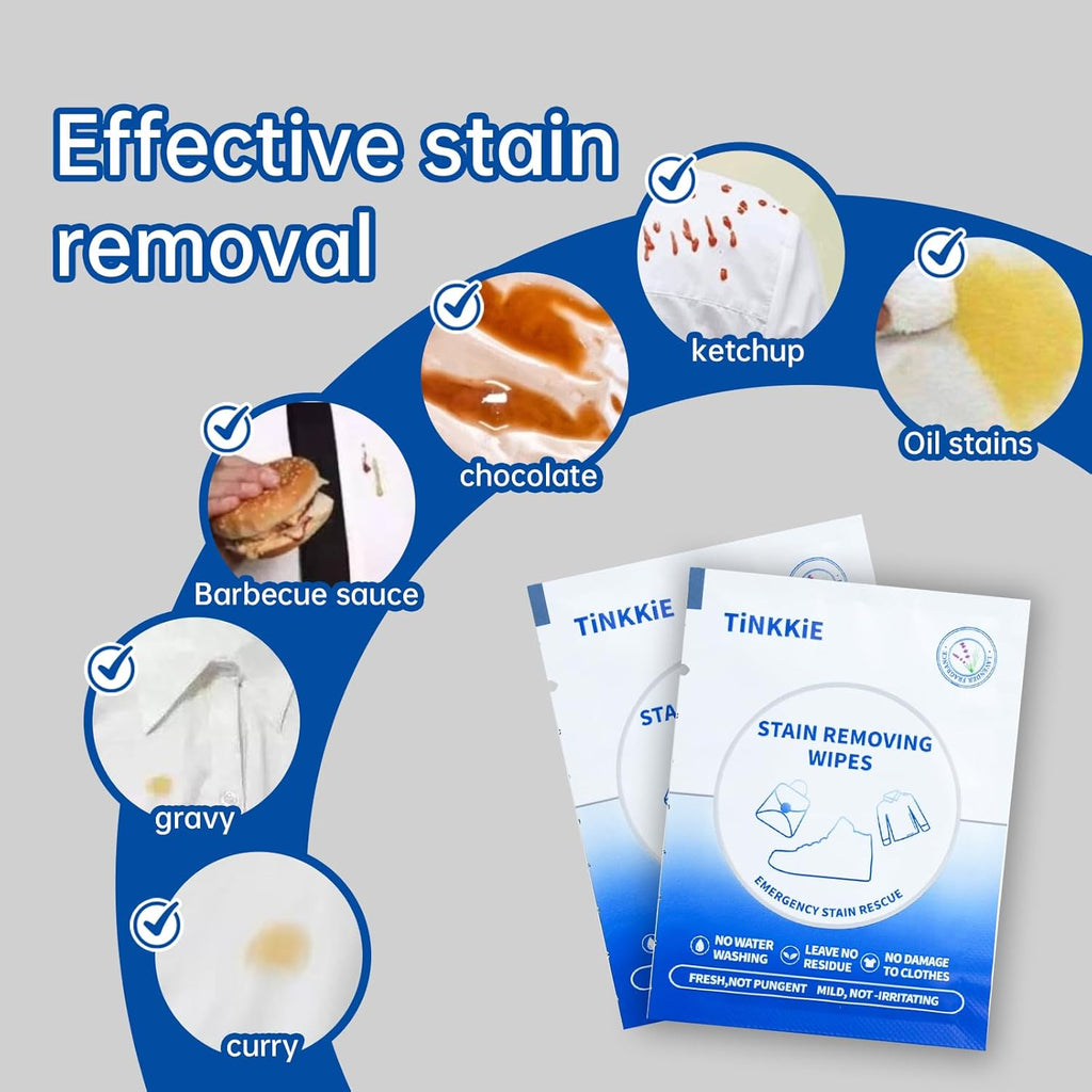 200-Pack Stain Remover Wipes, Portable Clothing Stain Remover Wipes, Instant Stain Remover and