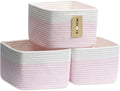 Small Organizing Baskets for Cubes Shelf, 9.7x9.7x7.1 Inch Rope Woven Storage Bins for Nursery