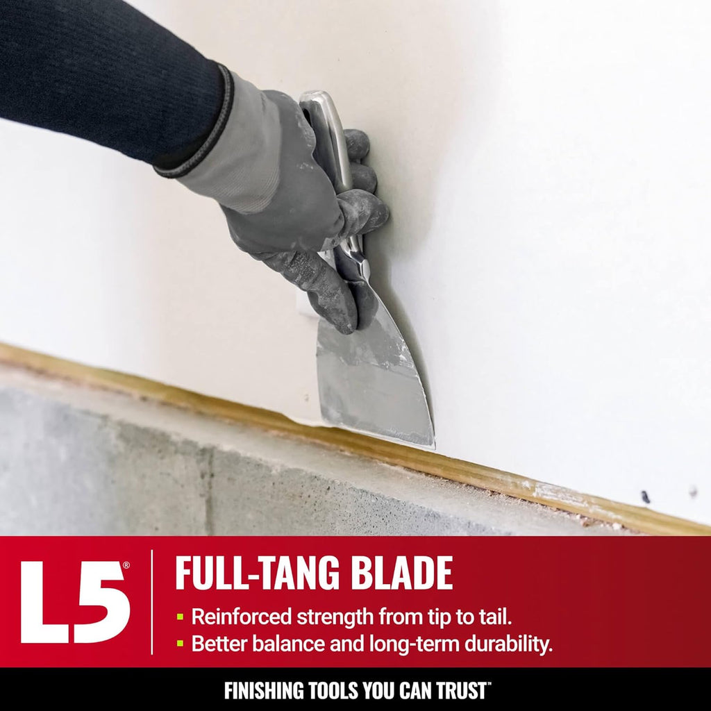 4" All Stainless Steel Joint Knife - LEVEL5 | Professional Grade Putty Blade, Premium Polished