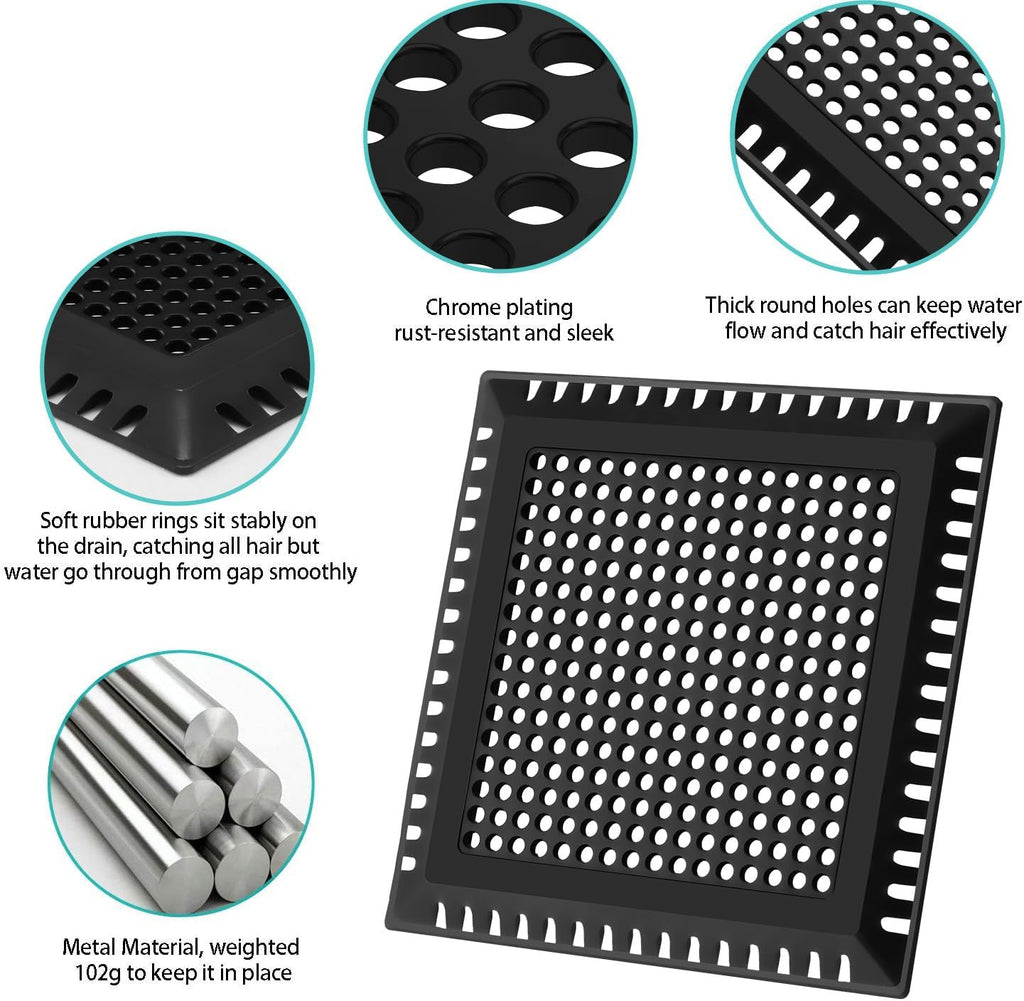 Hair Catcher/Drain Strainer/Shower Drain Cover for Bathroom Floor Drain, Stainless Steel and