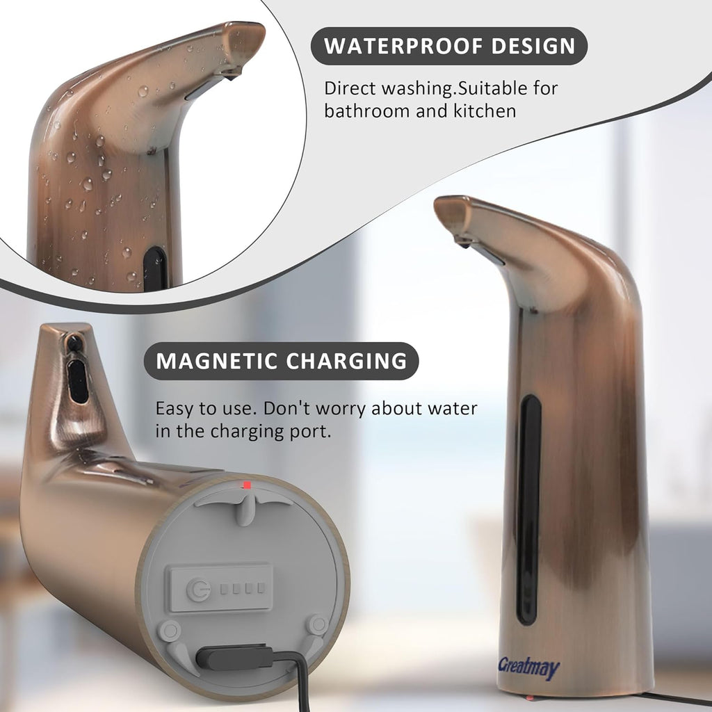 Convenient Automatic Soap Dispenser,4 Adjustable Levels Touchless Hand Sanitizer Pump with Infrared