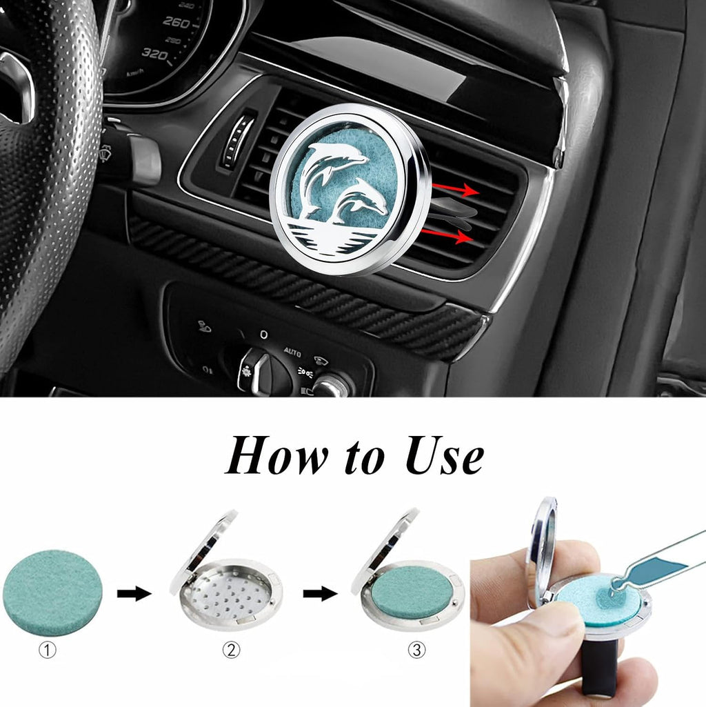30mm Car Essential Oil Diffuser Vent Clip Air Freshener Vent Clips Aromatherapy with 10 Felt Pads