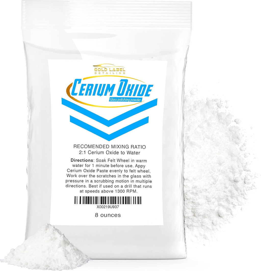 Optical Grade Cerium Oxide 8oz Glass Repair Powder | Glass Window and Windshield Repair