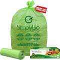 Simply Bio 50-55 Gallon Compostable Trash Bags Liners Flat-Top, Heavy Duty Extra Thick 1.57 Mil