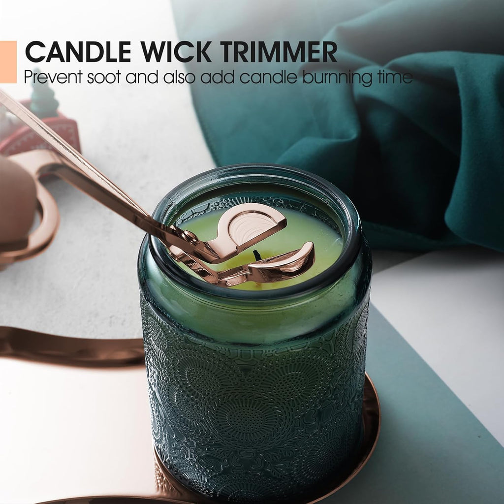 PATOISE 4 in 1 Candle Accessory Set, Candle Wick Trimmer Cutter Mini, Candle Snuffer, Candle Wick