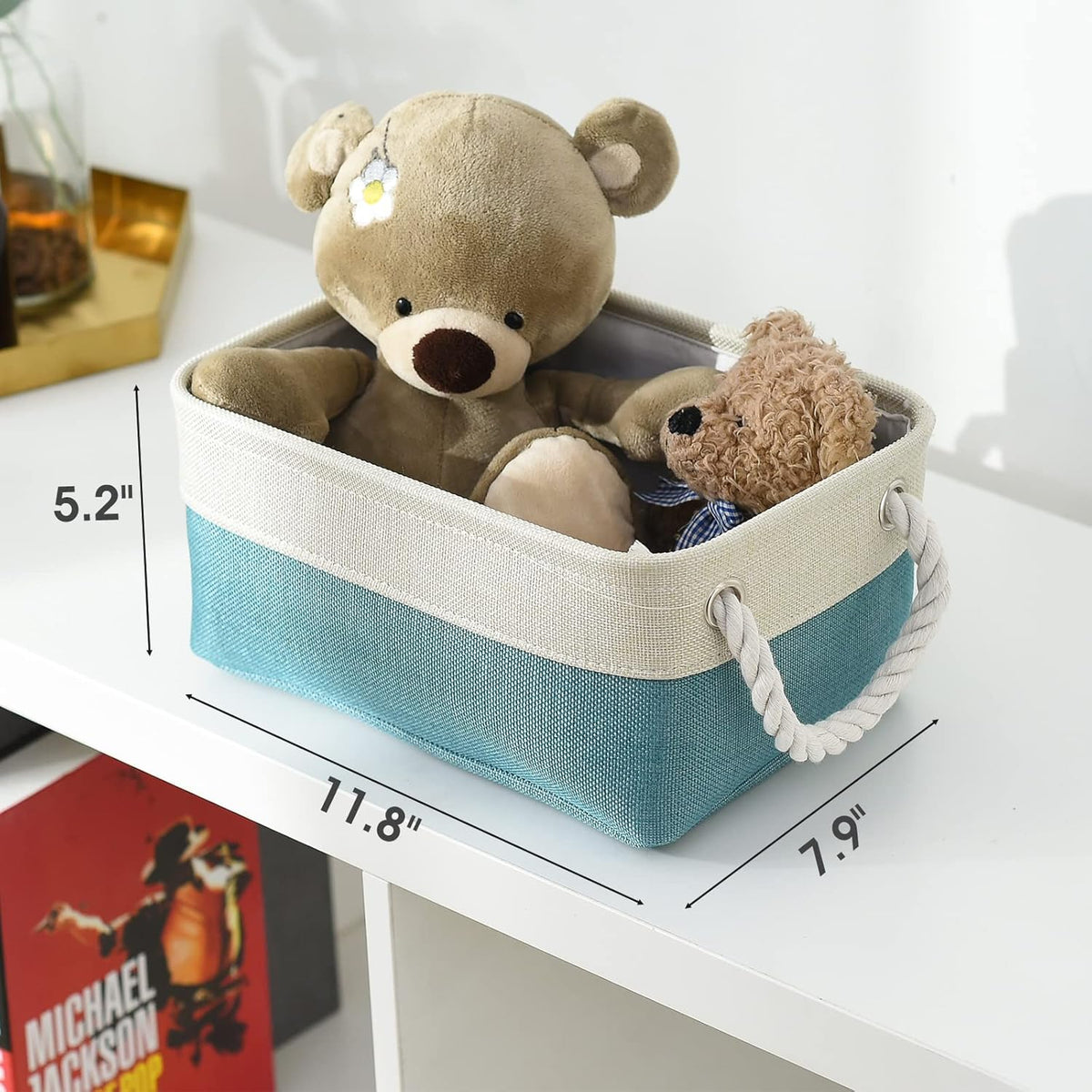 TheWarmHome Storage Bins for Shelves - Small 6 Pack 11.8x7.8x5.2 inch Sturdy Storage Basket