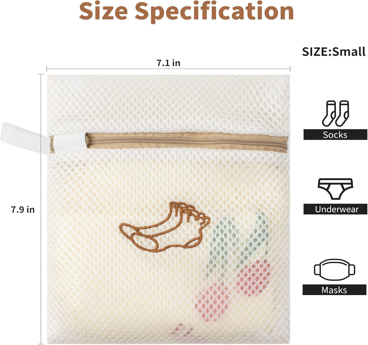 3 Pack Sock Laundry Bags by MDSXO- Small Durable Lingerie Delicates Bag for Washing Machine for