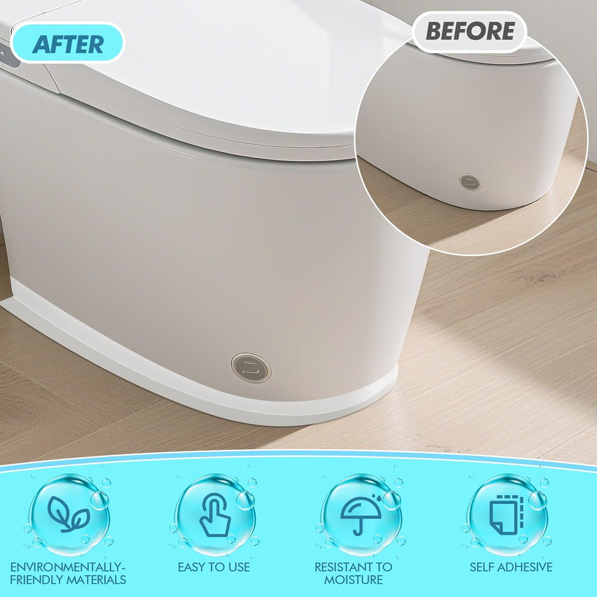 Maitys White Caulk Tape Waterproof Self Adhesive 12 Roll White Caulking Sealant Strips Bathroom
