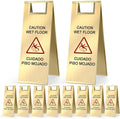 8 Pcs 24 Inch Stainless Steel Wet Floor Sign 8.8 Pound Caution Wet Floor Sign Bulk Double Sided