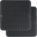 ZLR 2 Pcs Silicone Dish Drying Mats for Kitchen Counter, Eco-Friendly Fast Dry Dish Mat, Easy Clean