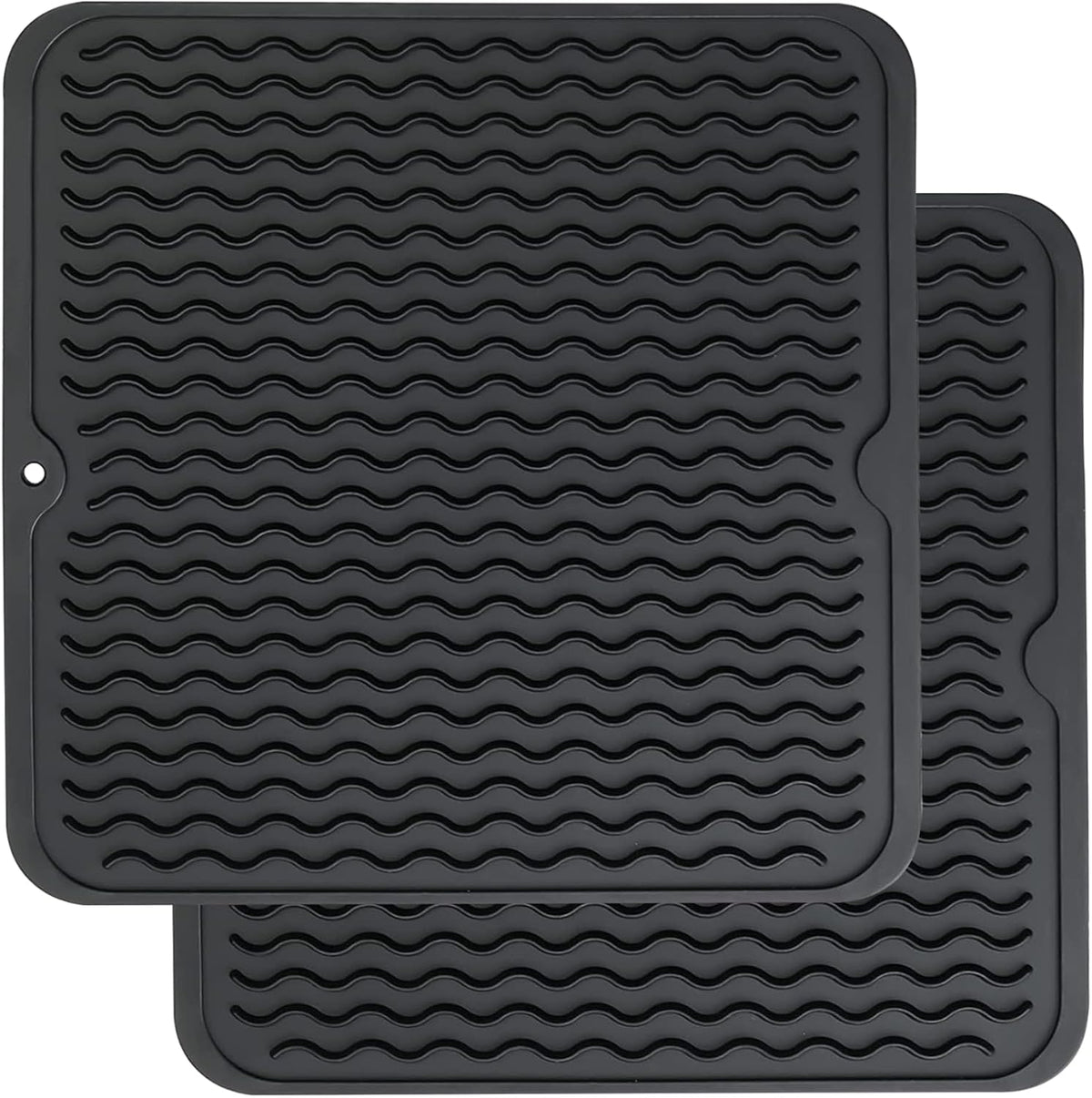 ZLR 2 Pcs Silicone Dish Drying Mats for Kitchen Counter, Eco-Friendly Fast Dry Dish Mat, Easy Clean