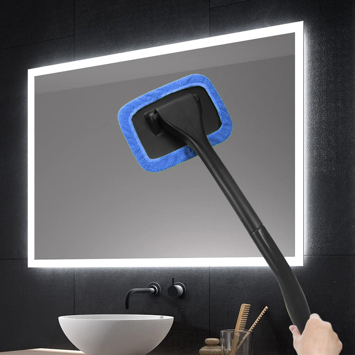 Windshield Cleaning Tool Windshield Cleaning Wand Auto Window Cleaner,5 Pieces Reusable Cloth Pads