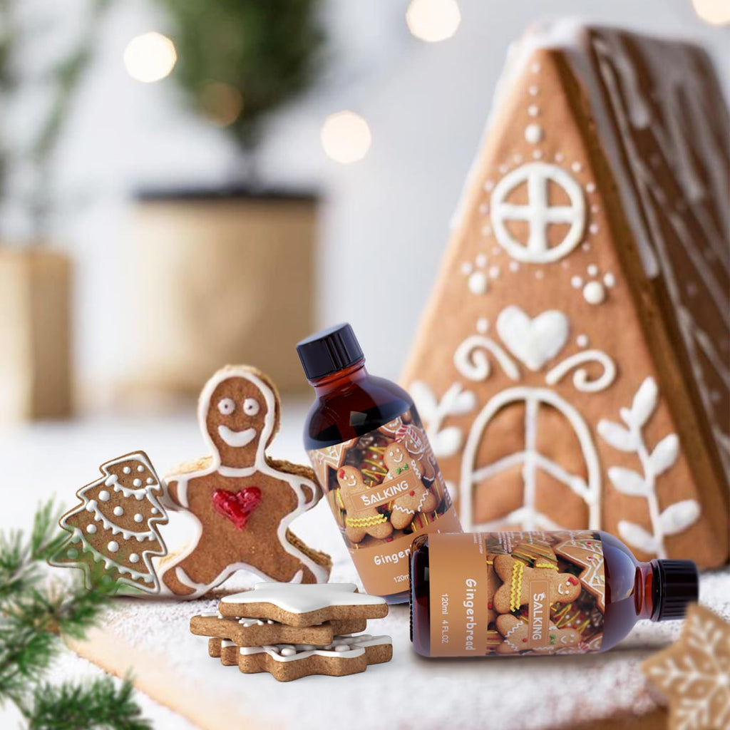 SALKING Gingerbread Fragrance Oil, 120ml (4 Fl Oz) Premium Essential Oils for Diffuser, Candle