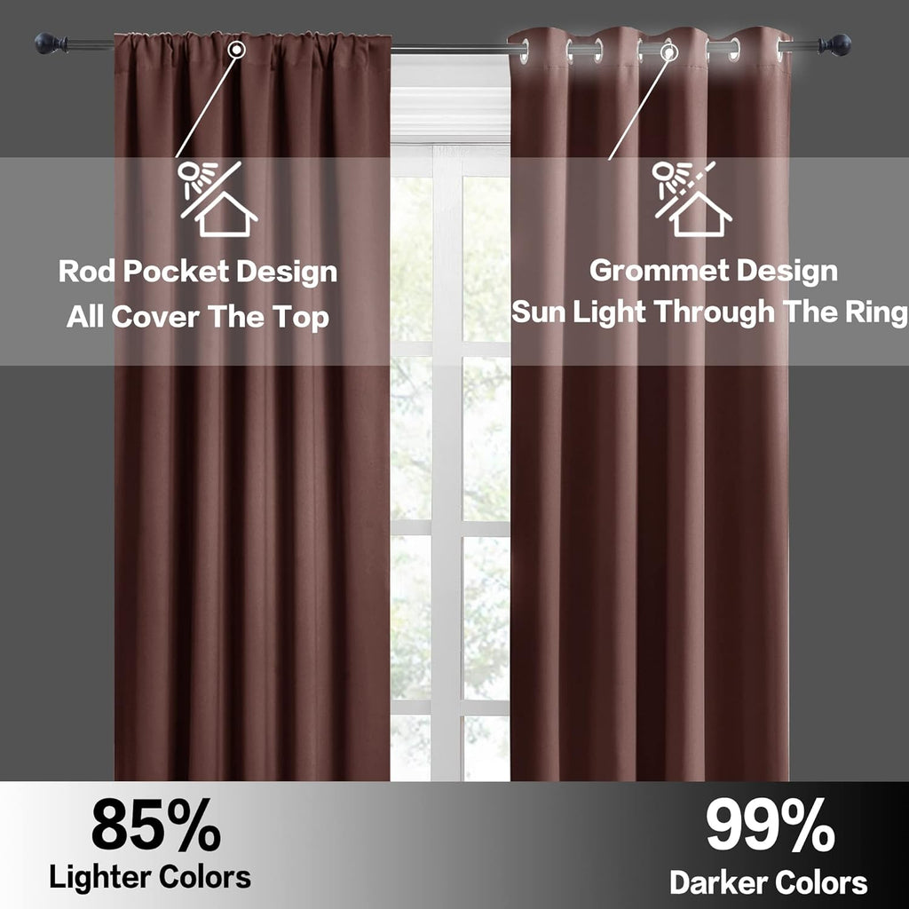 RYB HOME Small Curtains Blackout - Privacy Energy Efficiency Mini Curtains for Kids Bedroom RV