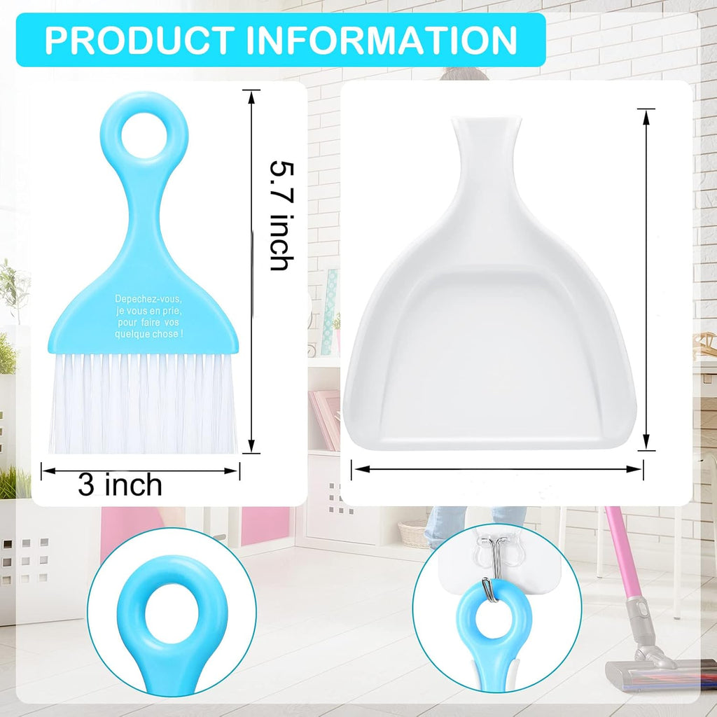 CHENGU 3 Pcs Mini Dustpan Set Brush for Table Whisk Brooms Small Dustpan Broom Set Mini Dust Pans