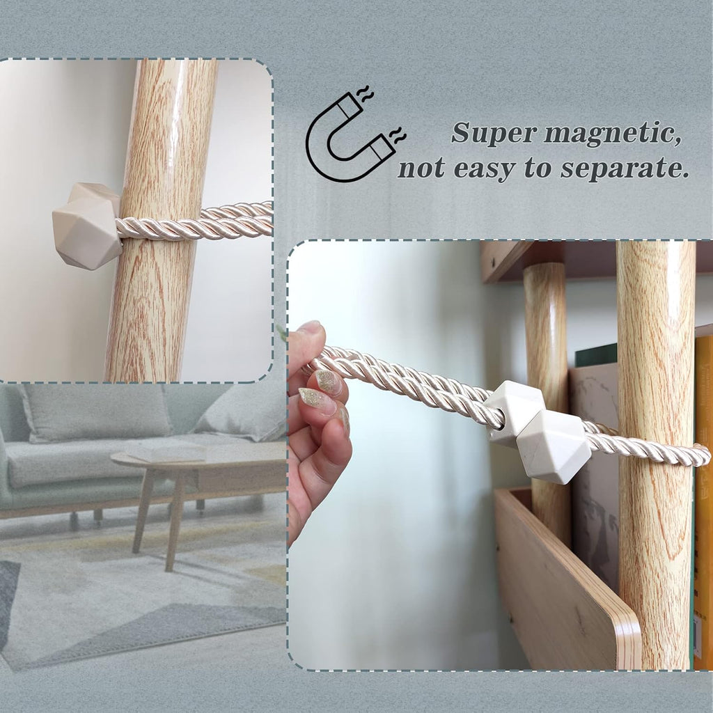 Hion Magnetic Curtain Tiebacks White 2pcs, Curtain Tiebacks Buckles Holdbacks Holders Hooks Clip
