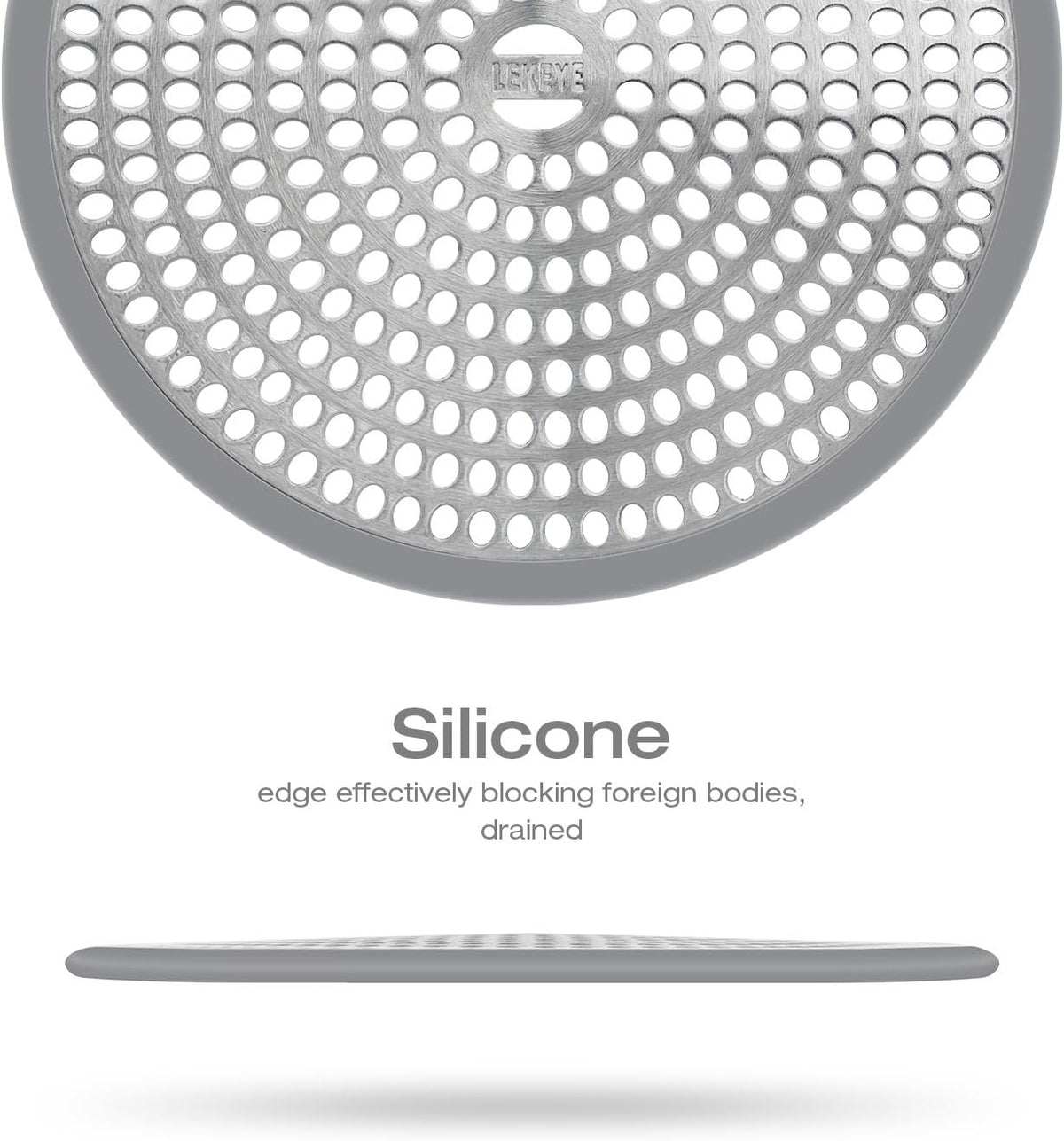 LEKEYE Shower Drain Hair Catcher/Strainer/Stainless Steel and Silicone