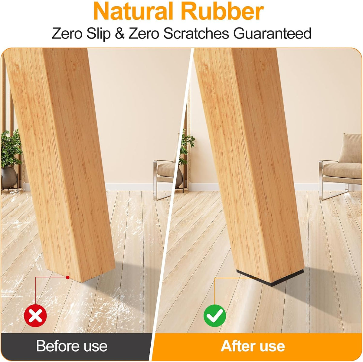 CHUNZEXI Non Slip Furniture Pads - 16 Premium Furniture Grippers Self Adhesive Rubber Furniture