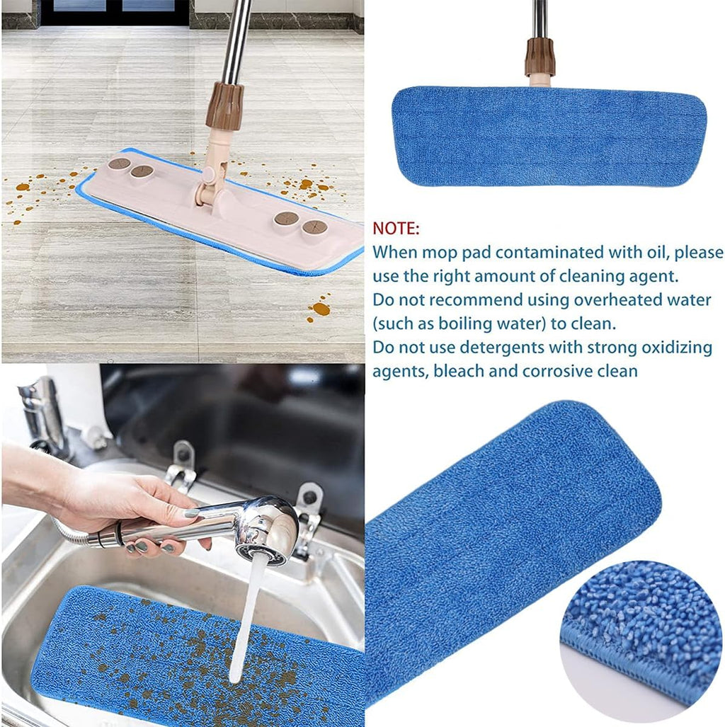 18 Inch Microfiber Spray Mop Replacement Heads Compatible with Bona, Washable Reusable Flat Mop